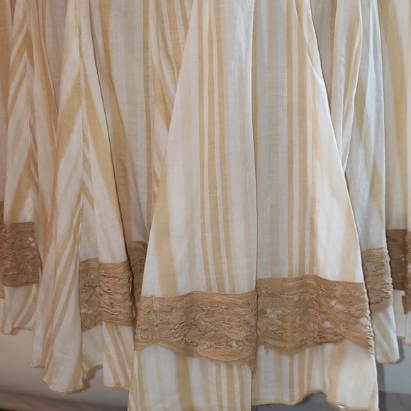 NWT Multiples Cotton Striped Flare Midi Skirt Sz 6 - Picture 3 of 7